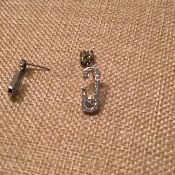 Silver Zirconium Pin Stud Earrings - Picture 4 of 4